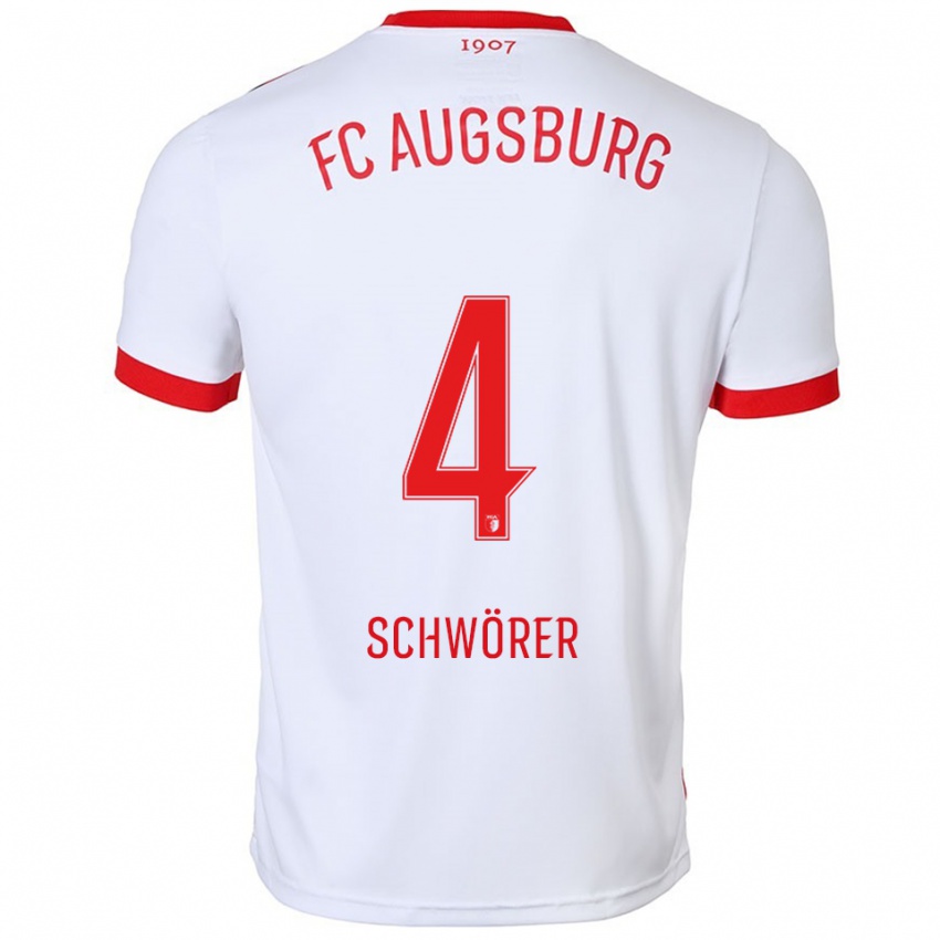 גברים Julia Schwörer #4 לבן אדום ג'רזי ביתית 2025/26 חולצה קצרה