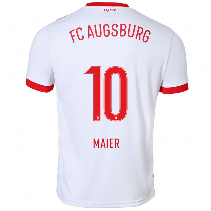 גברים ארנה מאייר #10 לבן אדום ג'רזי ביתית 2025/26 חולצה קצרה