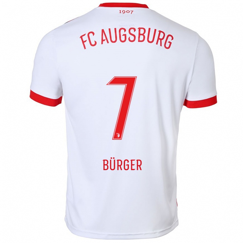 גברים Anja Bürger #7 לבן אדום ג'רזי ביתית 2025/26 חולצה קצרה