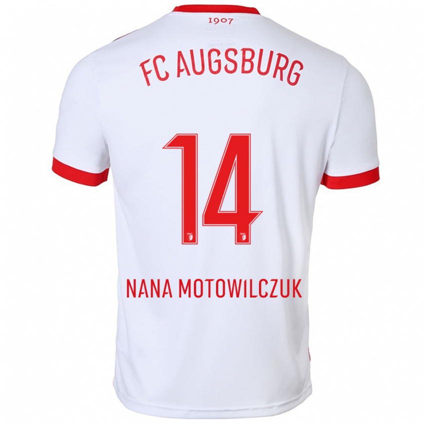 גברים Kevin Nana Motowilczuk #14 לבן אדום ג'רזי ביתית 2025/26 חולצה קצרה