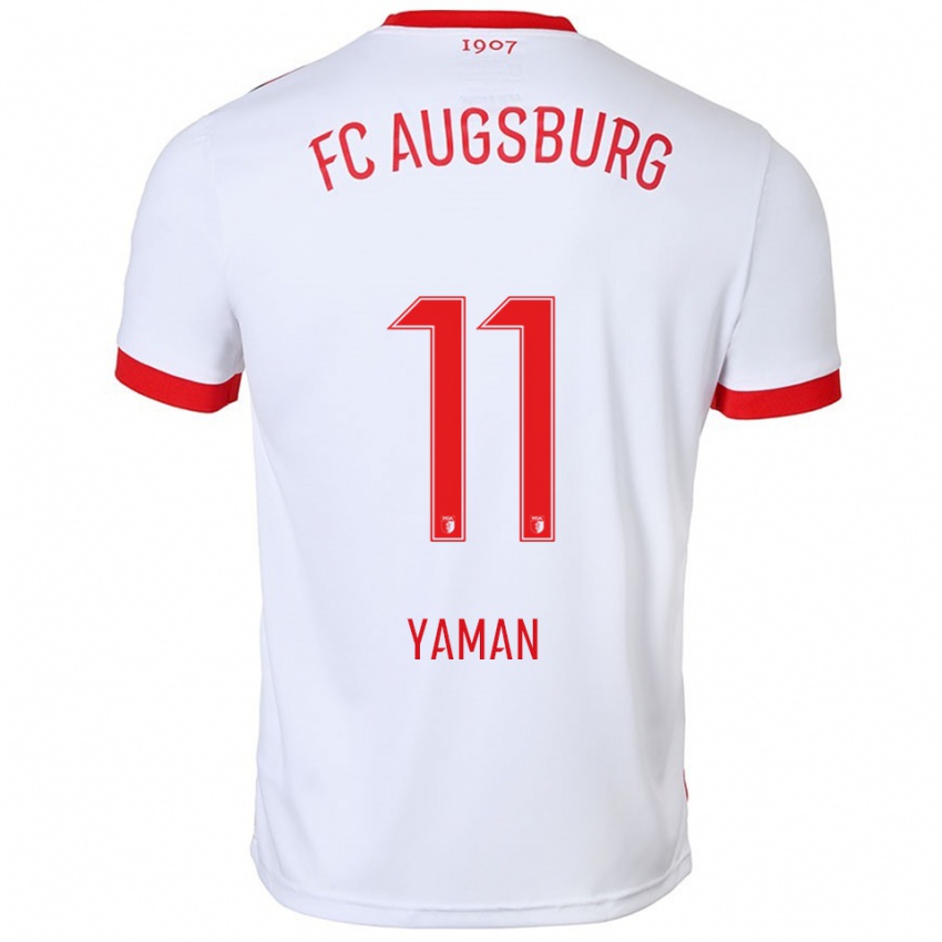 גברים Kerim Yaman #11 לבן אדום ג'רזי ביתית 2025/26 חולצה קצרה