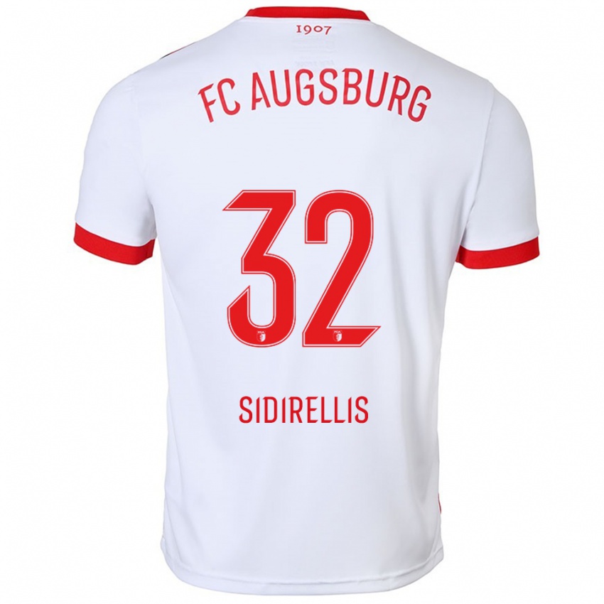 גברים Konstantinos Sidirellis #32 לבן אדום ג'רזי ביתית 2025/26 חולצה קצרה