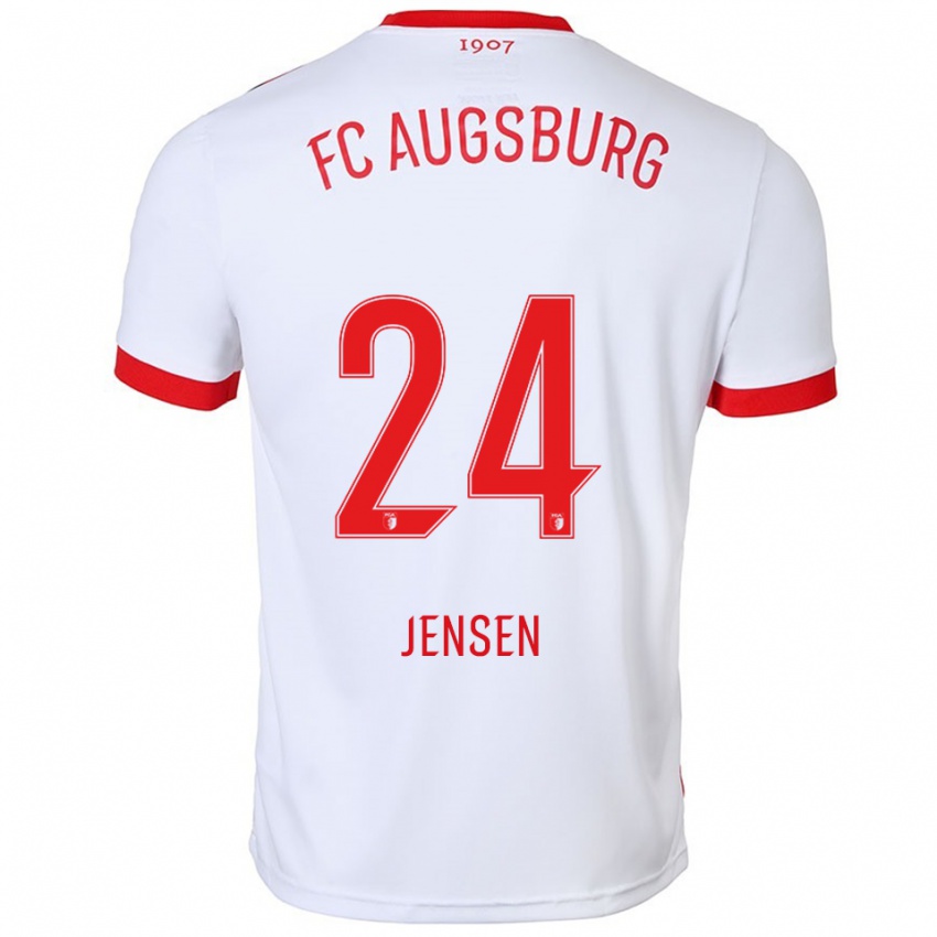 גברים פרדריק ינסן #24 לבן אדום ג'רזי ביתית 2025/26 חולצה קצרה