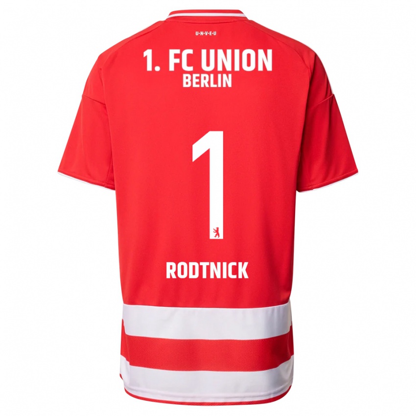 גברים Jaden Rodtnick #1 אדום לבן ג'רזי ביתית 2025/26 חולצה קצרה