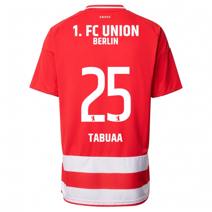גברים Stephen Tabuaa #25 אדום לבן ג'רזי ביתית 2025/26 חולצה קצרה