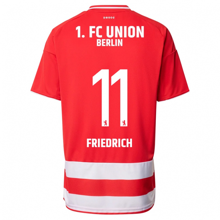 גברים Julien Friedrich #11 אדום לבן ג'רזי ביתית 2025/26 חולצה קצרה