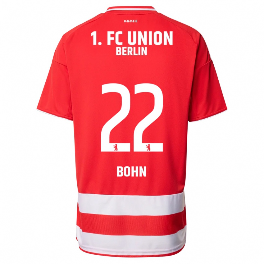 גברים Oskar Bohn #22 אדום לבן ג'רזי ביתית 2025/26 חולצה קצרה