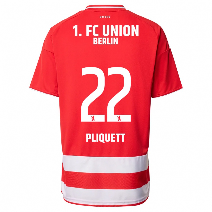 גברים Bruno Pliquett #22 אדום לבן ג'רזי ביתית 2025/26 חולצה קצרה