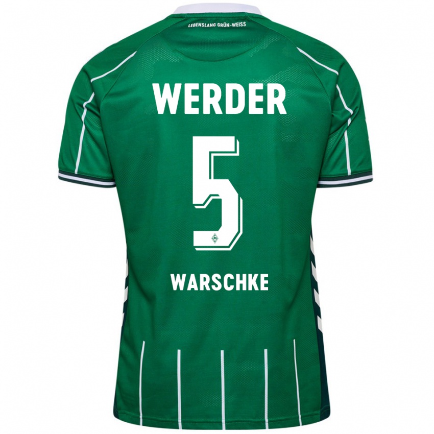 גברים Bennett Warschke #5 ירוק לבן ג'רזי ביתית 2025/26 חולצה קצרה