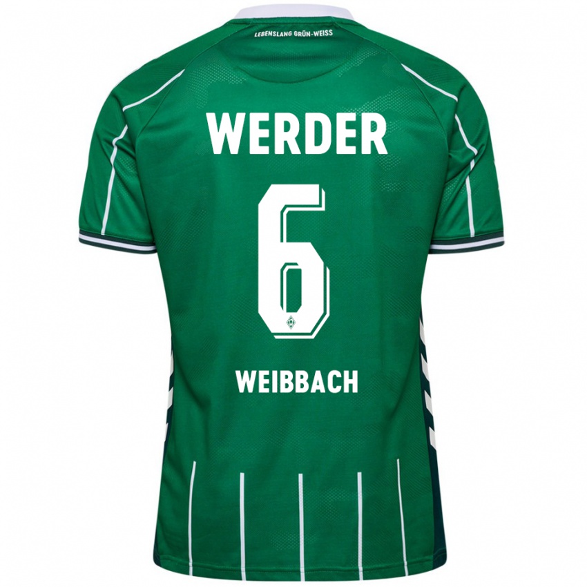 גברים נואה וייסבאך #6 ירוק לבן ג'רזי ביתית 2025/26 חולצה קצרה