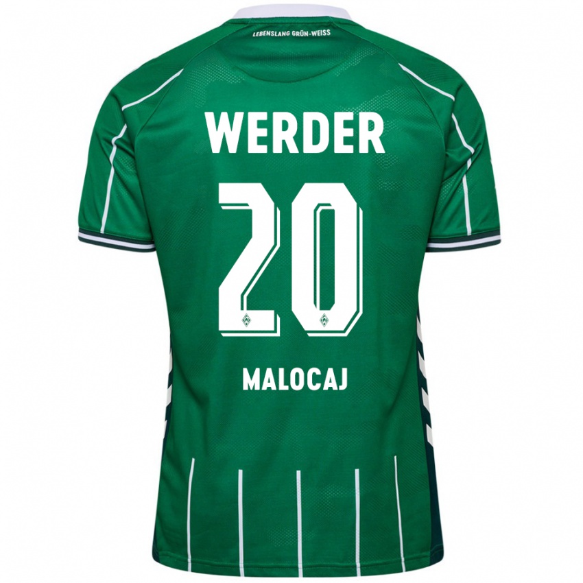 גברים Edinjo Malocaj #20 ירוק לבן ג'רזי ביתית 2025/26 חולצה קצרה