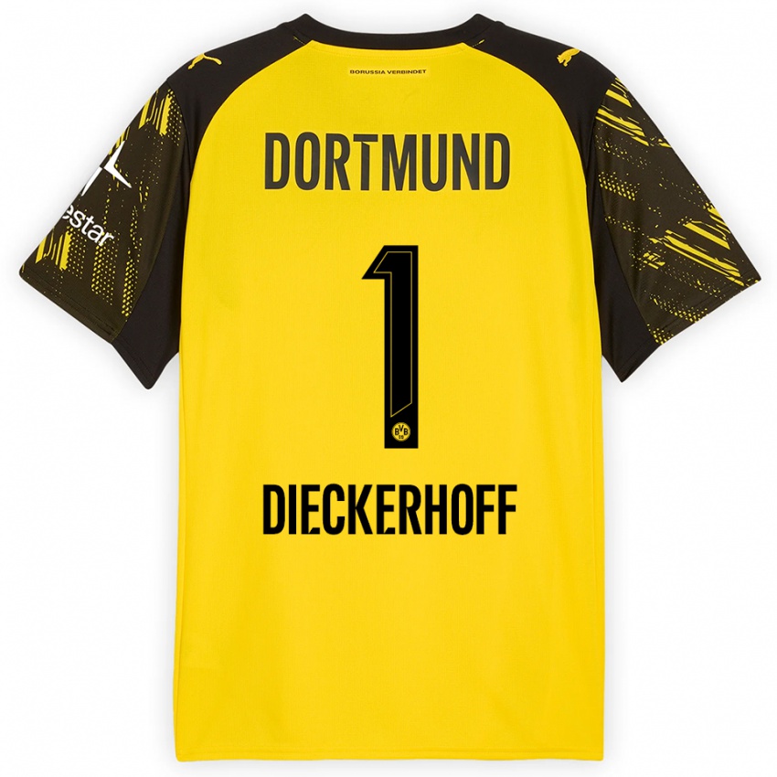 גברים מקס דיקרהוף #1 צהוב שחור ג'רזי ביתית 2025/26 חולצה קצרה