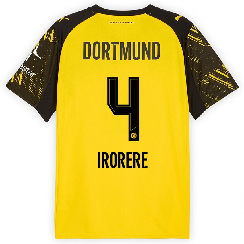 גברים פליקס אומורוי ירורר #4 צהוב שחור ג'רזי ביתית 2025/26 חולצה קצרה