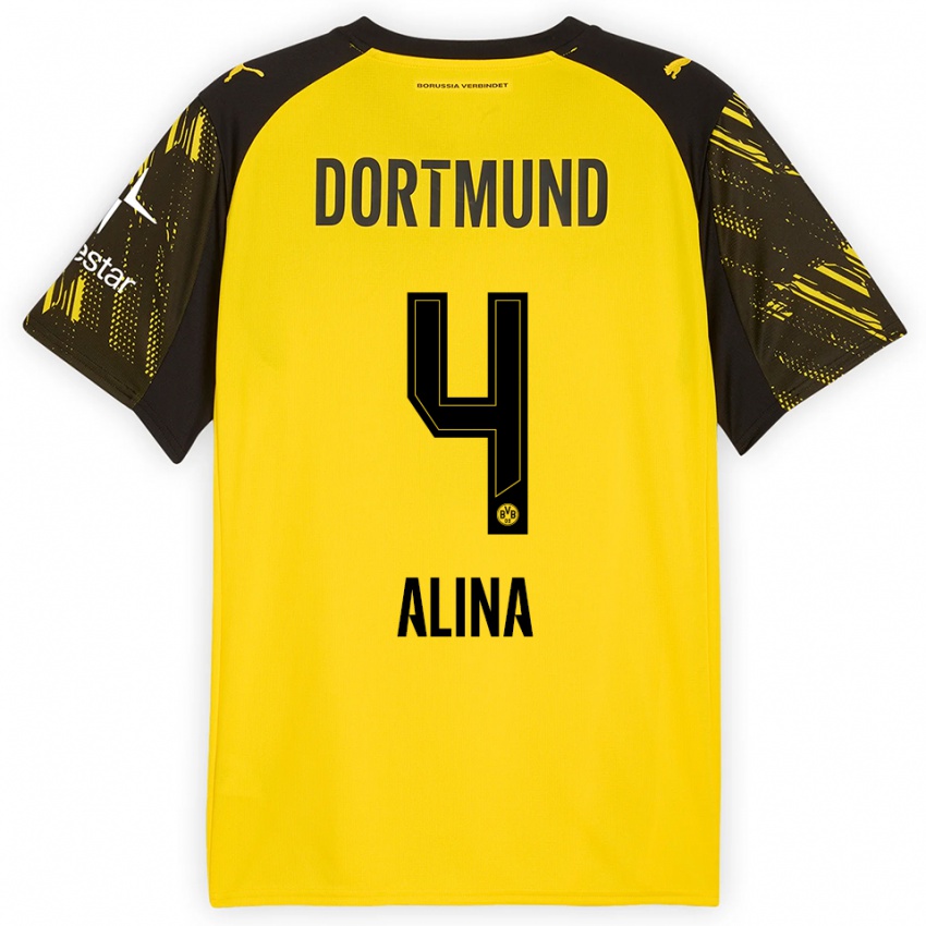 גברים גריסילס אלינה #4 צהוב שחור ג'רזי ביתית 2025/26 חולצה קצרה
