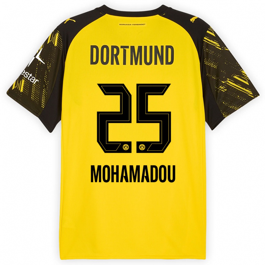 גברים Hamzath Mohamadou #25 צהוב שחור ג'רזי ביתית 2025/26 חולצה קצרה