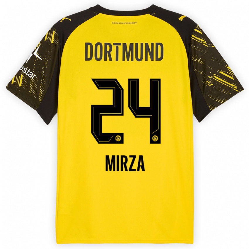 גברים Marwan-Omir Mirza #24 צהוב שחור ג'רזי ביתית 2025/26 חולצה קצרה