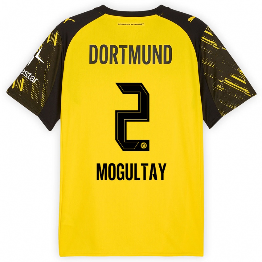 גברים באראן מוגולטאי #2 צהוב שחור ג'רזי ביתית 2025/26 חולצה קצרה