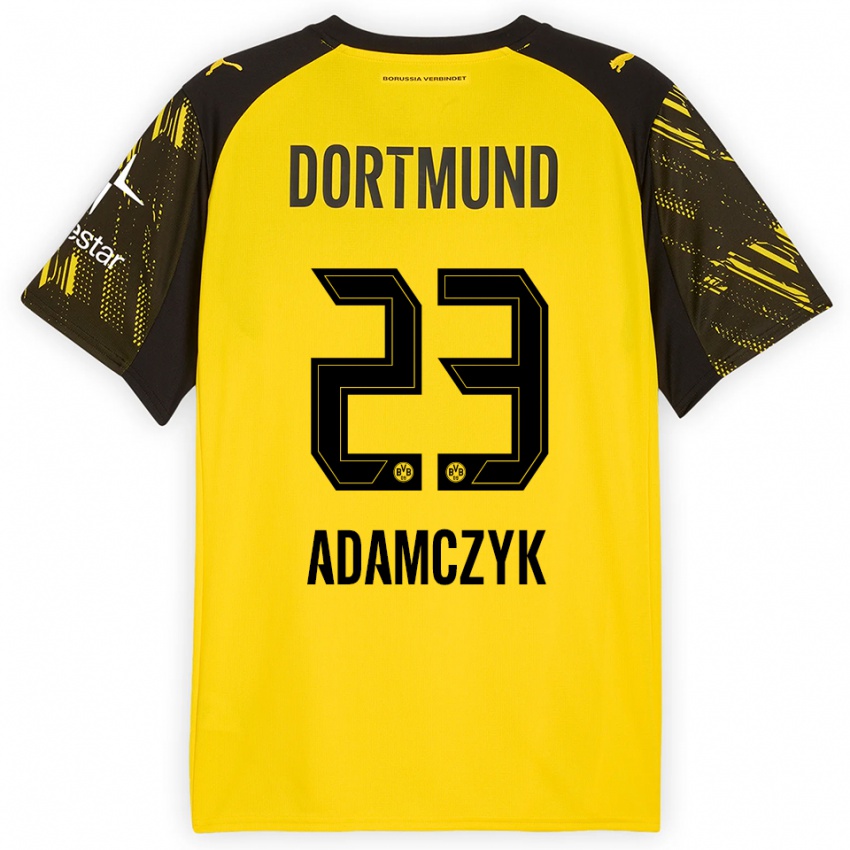 גברים ניקו אדמשיק #23 צהוב שחור ג'רזי ביתית 2025/26 חולצה קצרה