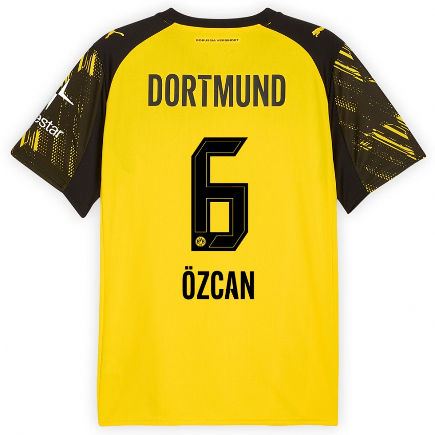 גברים סליח אוזג'אן #6 צהוב שחור ג'רזי ביתית 2025/26 חולצה קצרה