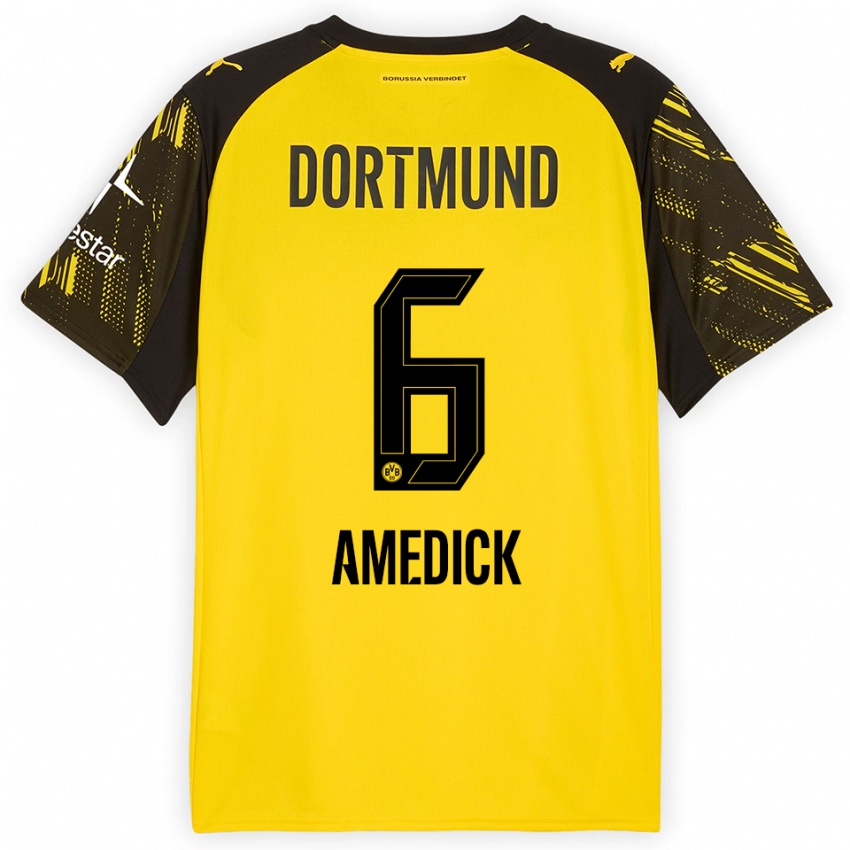 גברים מייק אמדיק #6 צהוב שחור ג'רזי ביתית 2025/26 חולצה קצרה
