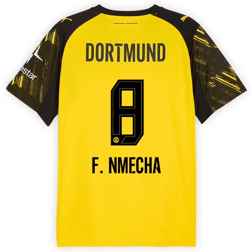 גברים פליקס נמצ'ה #8 צהוב שחור ג'רזי ביתית 2025/26 חולצה קצרה