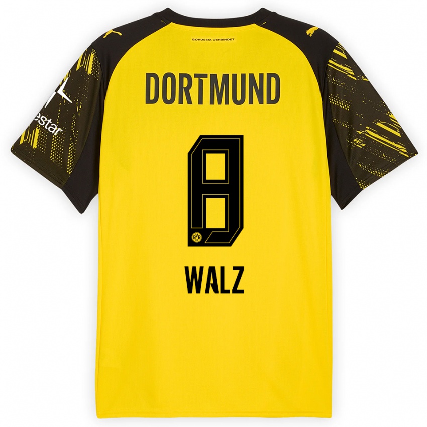 גברים ואסקו וולץ #8 צהוב שחור ג'רזי ביתית 2025/26 חולצה קצרה