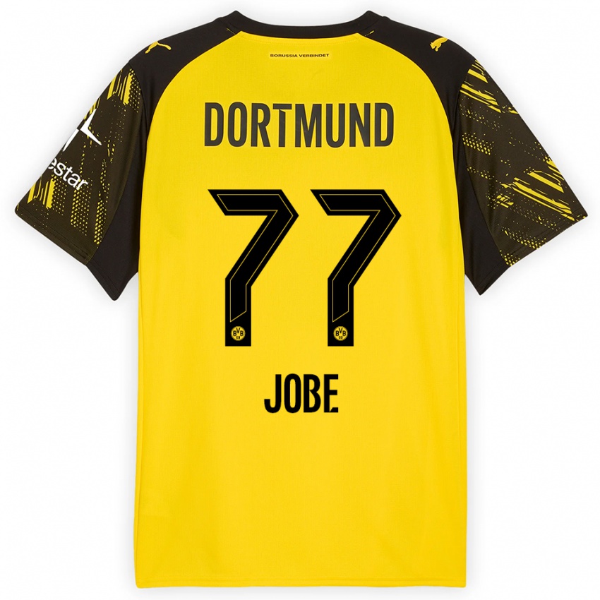 גברים ג'וב בלינגהאם #77 צהוב שחור ג'רזי ביתית 2025/26 חולצה קצרה