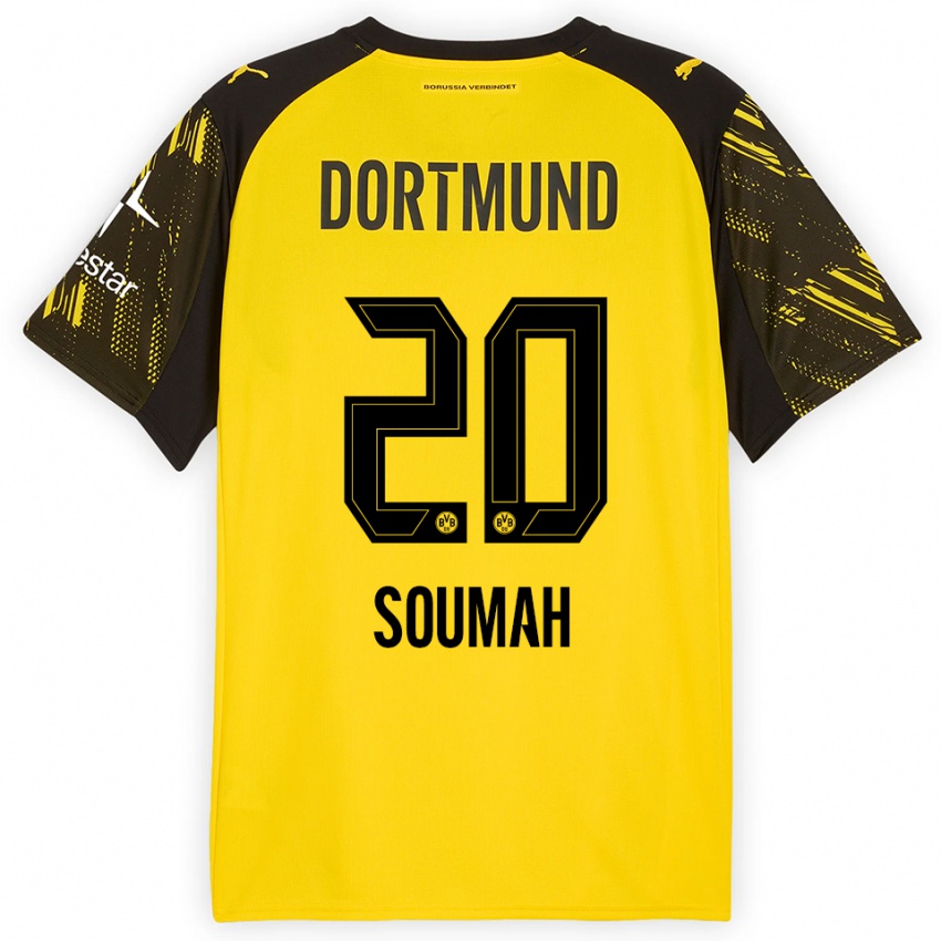 גברים מוסא סומה #20 צהוב שחור ג'רזי ביתית 2025/26 חולצה קצרה