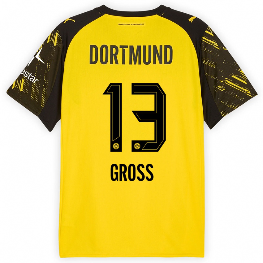 גברים פסקל גרוס #13 צהוב שחור ג'רזי ביתית 2025/26 חולצה קצרה