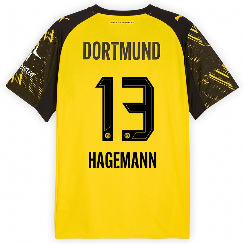 גברים Keron Hagemann #13 צהוב שחור ג'רזי ביתית 2025/26 חולצה קצרה