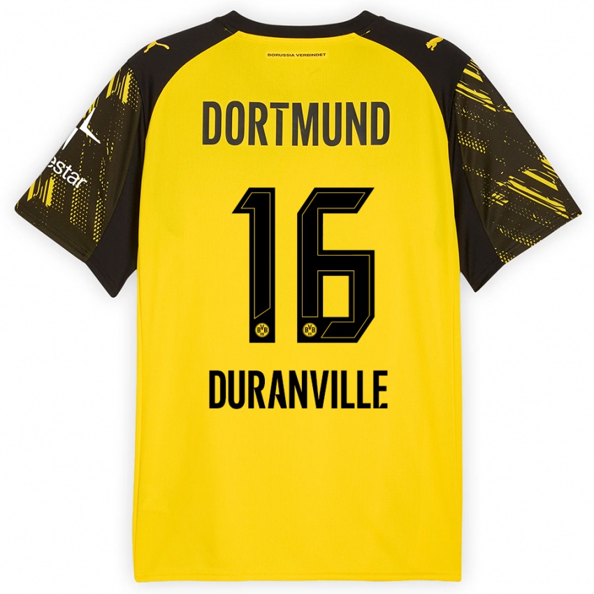 גברים ז'וליאן דורנביל #16 צהוב שחור ג'רזי ביתית 2025/26 חולצה קצרה
