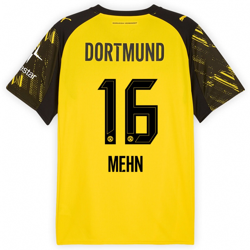 גברים פיל ג'וזף מהן #16 צהוב שחור ג'רזי ביתית 2025/26 חולצה קצרה