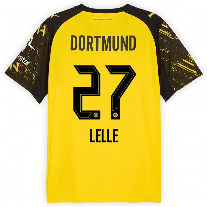 גברים דוד לודוויג לל #27 צהוב שחור ג'רזי ביתית 2025/26 חולצה קצרה