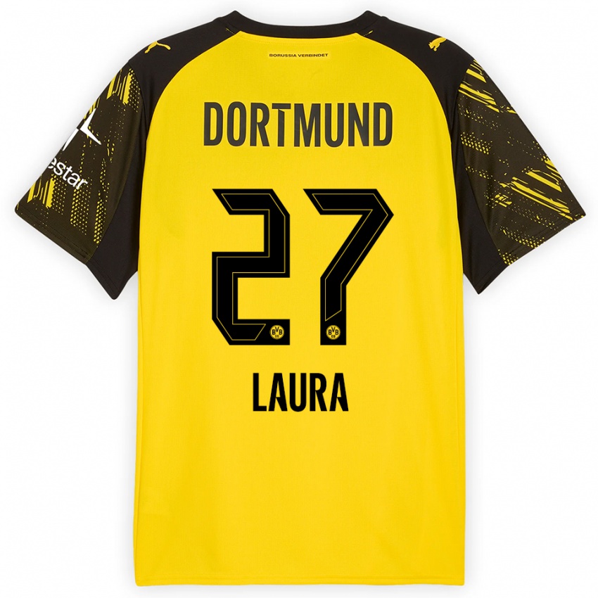 גברים ואן דר היידן לורה #27 צהוב שחור ג'רזי ביתית 2025/26 חולצה קצרה