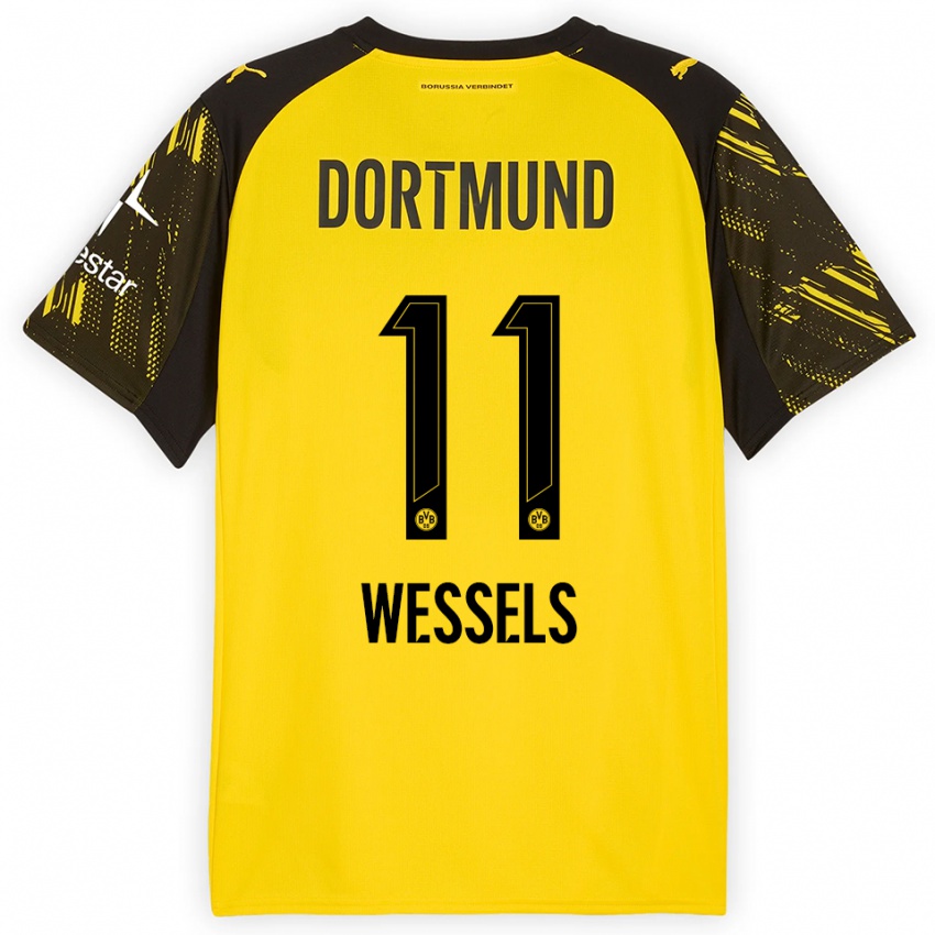 גברים Arne Wessels #11 צהוב שחור ג'רזי ביתית 2025/26 חולצה קצרה