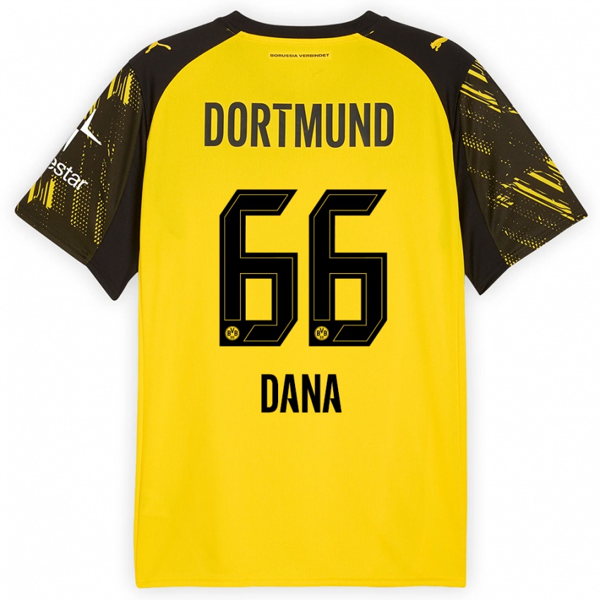 גברים דנה בלקמן #66 צהוב שחור ג'רזי ביתית 2025/26 חולצה קצרה גברים דנה בלקמן #66 צהוב שחור ג'רזי ביתית 2025/26 חולצה קצרה