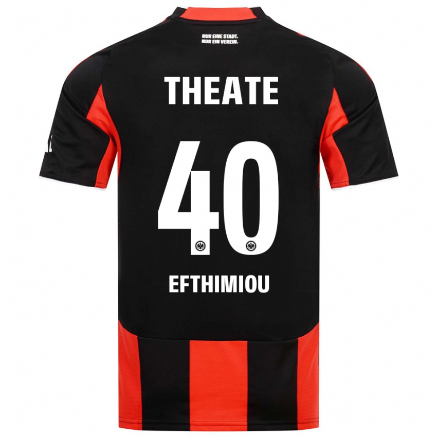 גברים Sissis Efthimiou #40 שחור אדום ג'רזי ביתית 2025/26 חולצה קצרה
