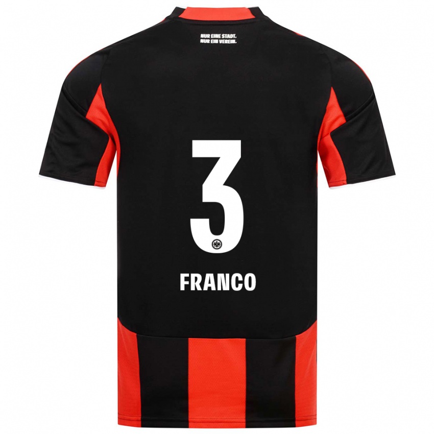 גברים ג'וזפה פרנקו #3 שחור אדום ג'רזי ביתית 2025/26 חולצה קצרה