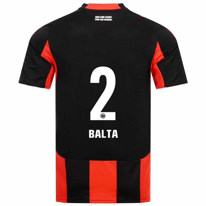 גברים סאהין בלטה #2 שחור אדום ג'רזי ביתית 2025/26 חולצה קצרה