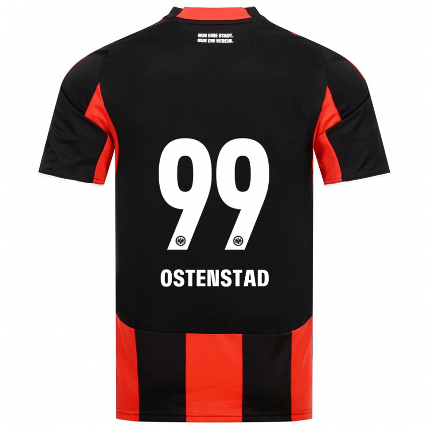 גברים Marthine Østenstad #99 שחור אדום ג'רזי ביתית 2025/26 חולצה קצרה