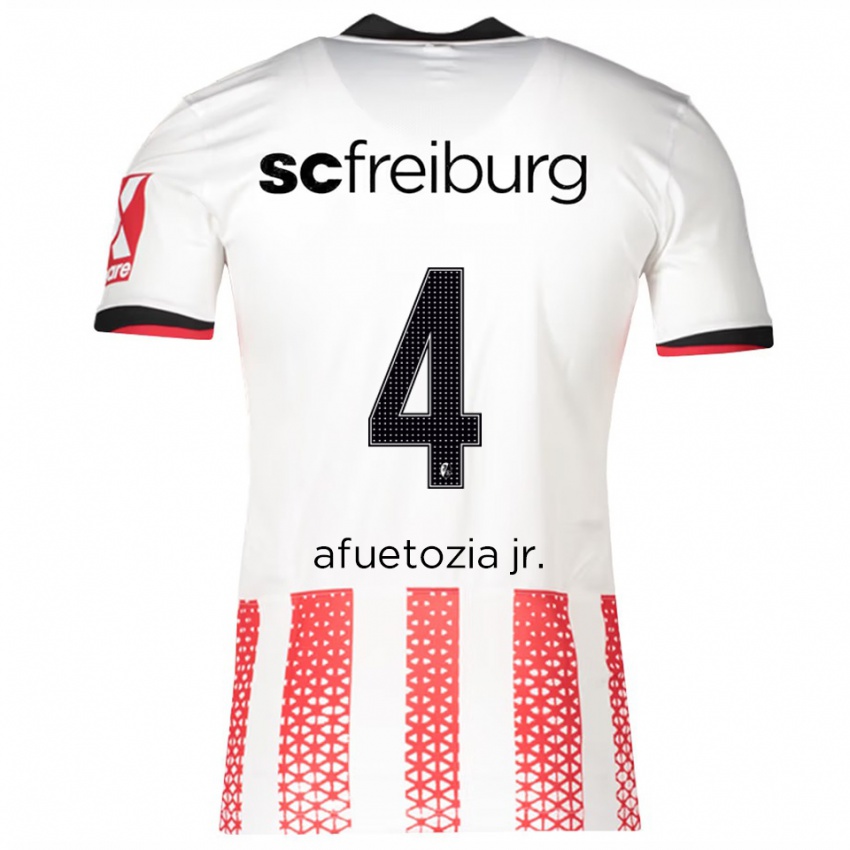 גברים Junior Atemkeng Afuetozia #4 לבן אדום ג'רזי ביתית 2025/26 חולצה קצרה