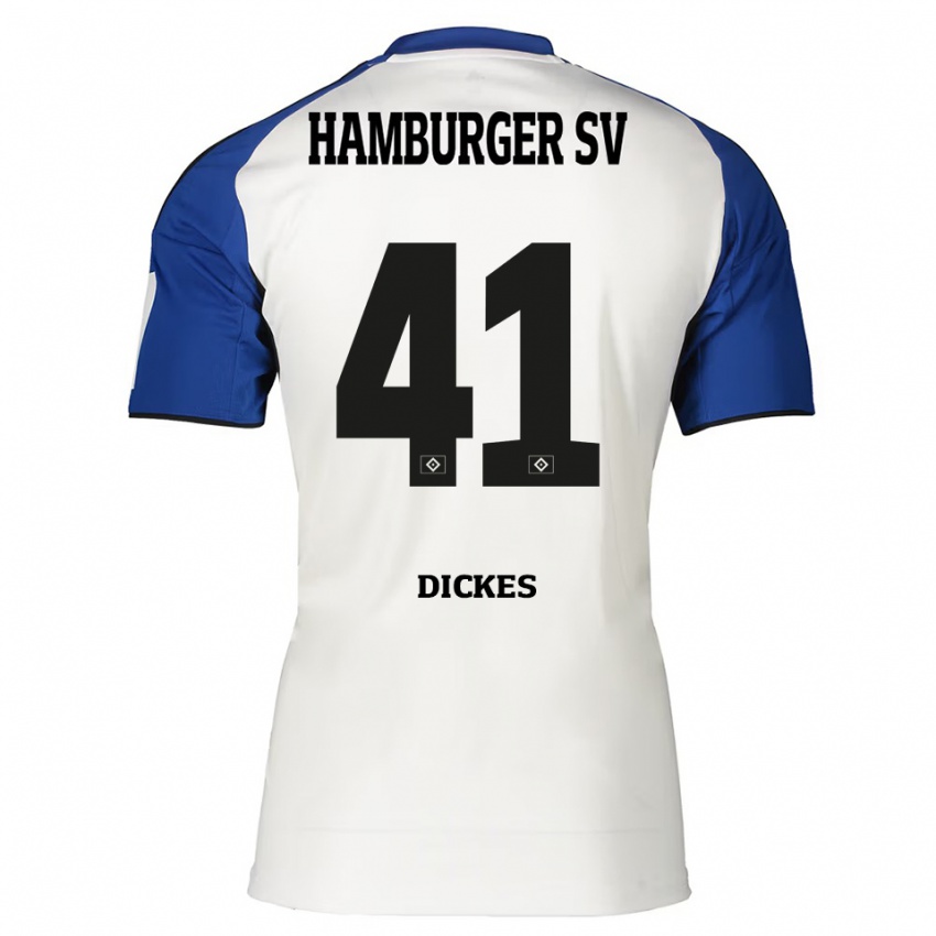 גברים פרננדו דיקס #41 לבן כחול ג'רזי ביתית 2025/26 חולצה קצרה