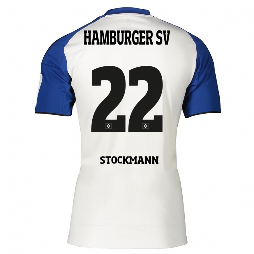 גברים Sarah Stöckmann #22 לבן כחול ג'רזי ביתית 2025/26 חולצה קצרה