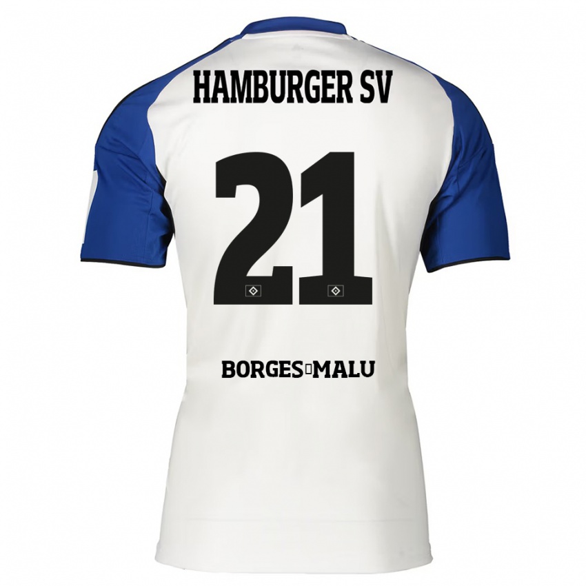 גברים Louis Borges-Malu #21 לבן כחול ג'רזי ביתית 2025/26 חולצה קצרה