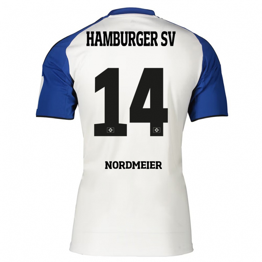 גברים Quentin Nordmeier #14 לבן כחול ג'רזי ביתית 2025/26 חולצה קצרה