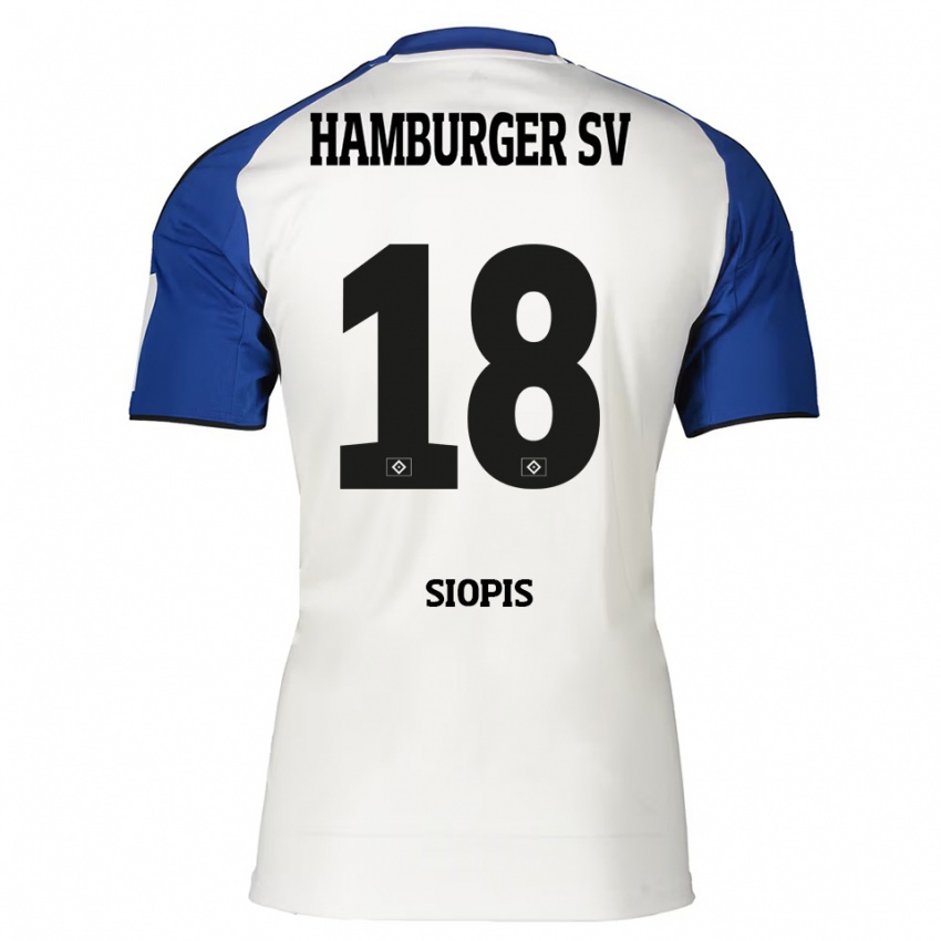 גברים Vassilios Siopis #18 לבן כחול ג'רזי ביתית 2025/26 חולצה קצרה