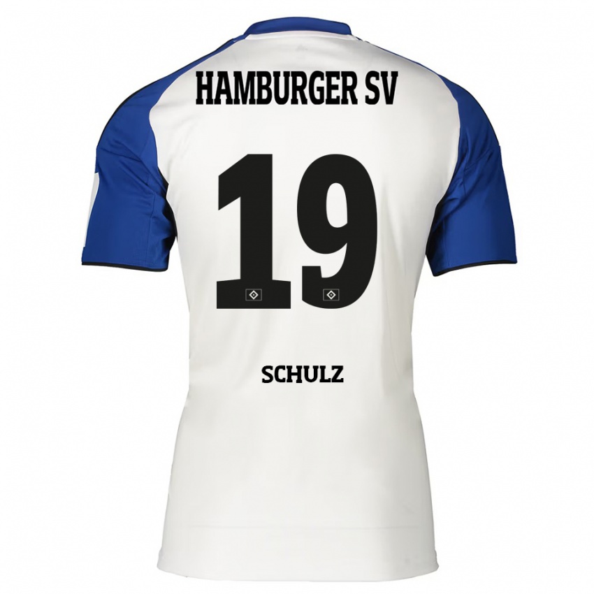 גברים Victoria Schulz #19 לבן כחול ג'רזי ביתית 2025/26 חולצה קצרה