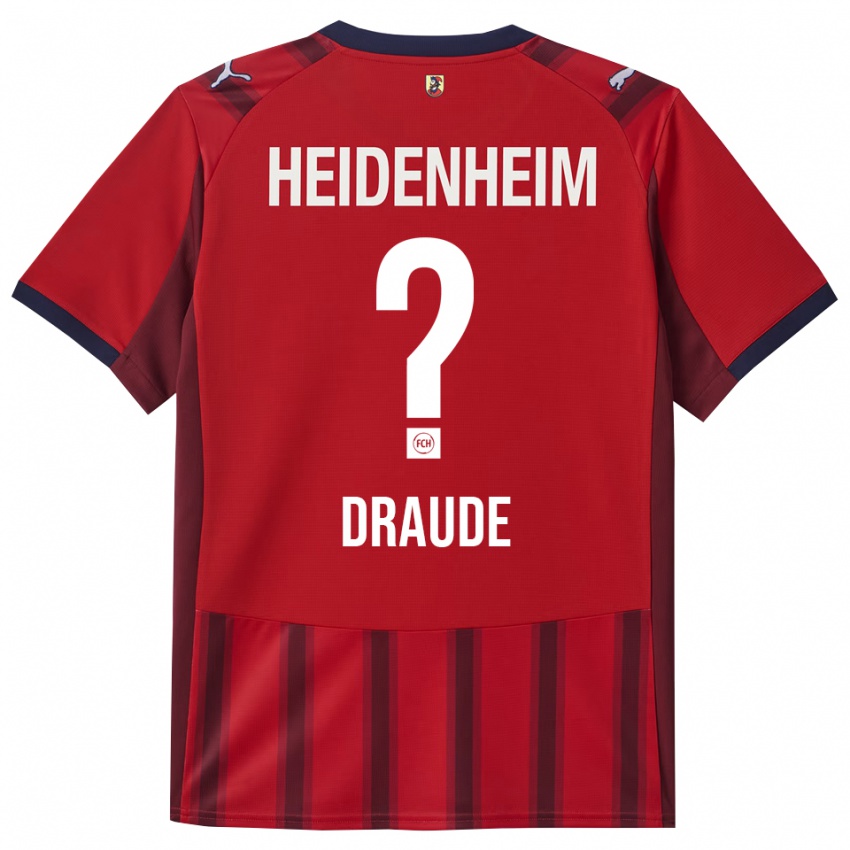 גברים Michel Draude #0 אדום נייבי ג'רזי ביתית 2025/26 חולצה קצרה