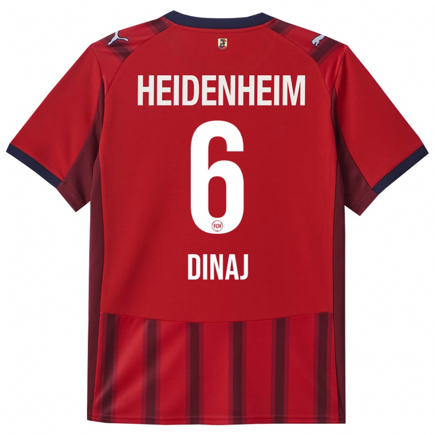 גברים Leonard Dinaj #6 אדום נייבי ג'רזי ביתית 2025/26 חולצה קצרה