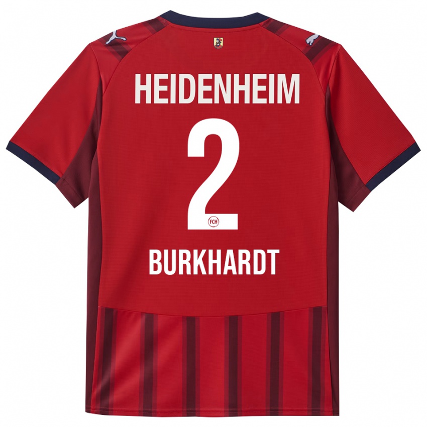 גברים Hannes Burkhardt #2 אדום נייבי ג'רזי ביתית 2025/26 חולצה קצרה
